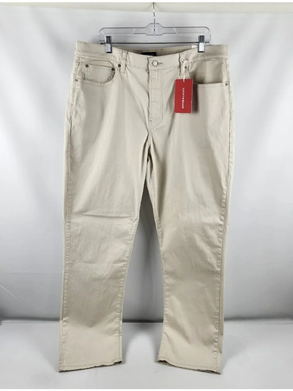 Lucky Brand Jeans Mens 38x32 Beige 410 Athletic Straight Leg Denim NWT